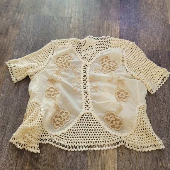 Knitted and knotted crochet embroidered cardigan ⁶³ - Picture 5 of 10